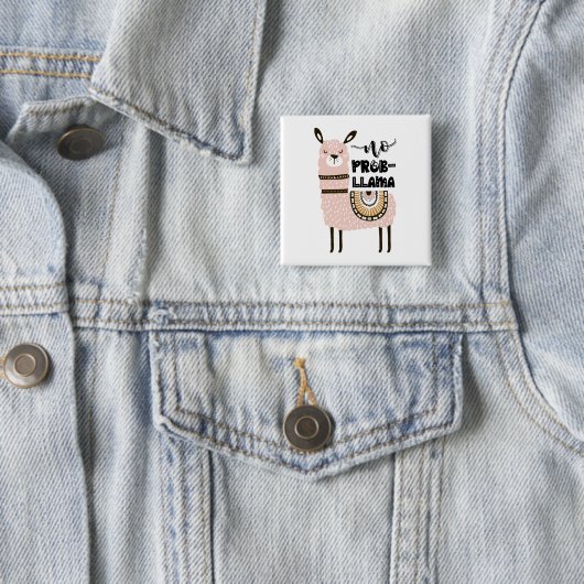 Kein Prob-Lama niedliches lustiges Button (Beispiel)