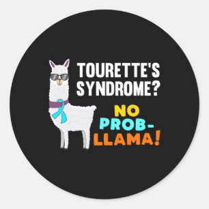 Kein Prob-Lama Tourette Syndrome Warrior Survivor  Runder Aufkleber