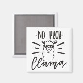 Kein Prob Llama Design Magnet (Vorderseite/Rückseite)