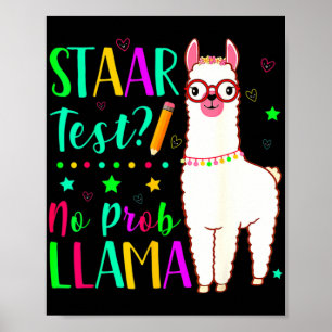 Kein Prob Llama Funny Teacher Exam Testtag Poster
