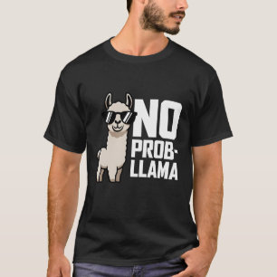 Kein Prob-Llama Lustige Coole Sonnenbrille Cartoon T-Shirt