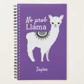 Kein Prob Llama niedlich Lama-Abbildung Lila Planer (Vorderseite)