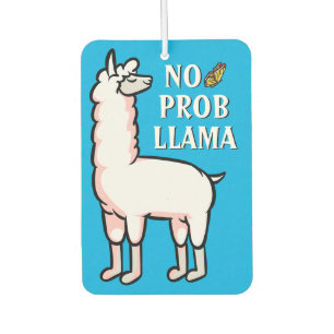 Kein Prob Llama Niedlicher Cartoon Blutiger Zitat Autolufterfrischer