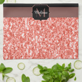 Kein Prob Llama Rosa Korallen Glitzer Glitzern Mon Geschirrtuch (Gefaltet)