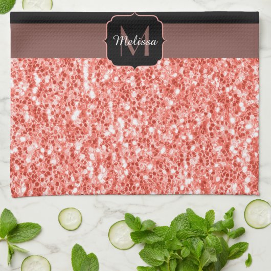 Kein Prob Llama Rosa Korallen Glitzer Glitzern Mon Geschirrtuch (Gefaltet)