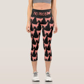 Kein Prob Llama Rosa Korallen Glitzer Glitzern Mus Capri Leggings (Vorderseite)