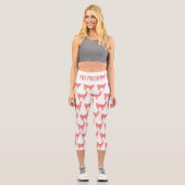 Kein Prob Llama Rosa Korallen Glitzer Glitzern Mus Capri Leggings (Vorderseite)