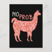 Kein Prob Llama Rosa Korallen Glitzer Glitzern Postkarte (Vorderseite)