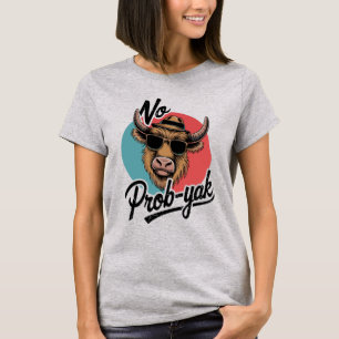 Kein Prob-Yak Retro Cooles Yak-Design T-Shirt