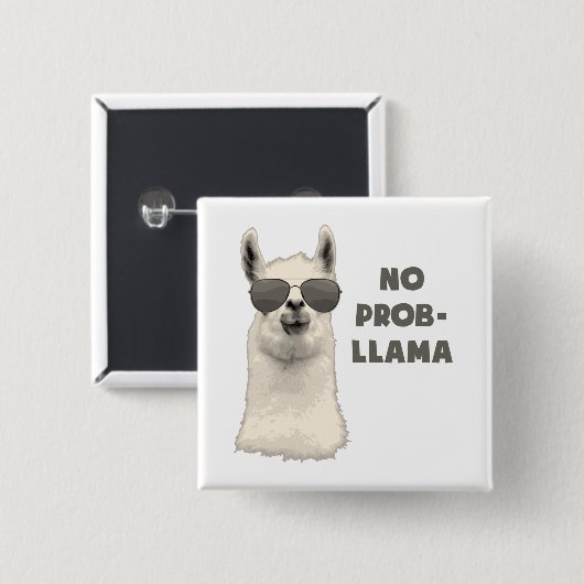 Kein Problem-Lama Button (Vorne & Hinten)