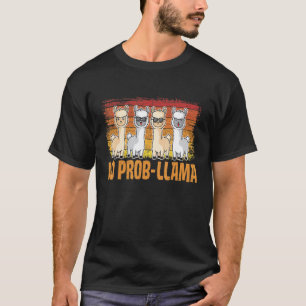 Kein Problem Lama Männer Frauen Tier Lama Retro 5 T-Shirt