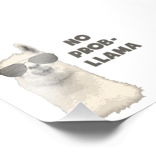 Kein Problem Llama Fotodruck (Ecke)