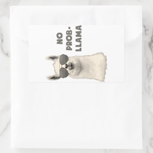 Kein Problem Llama Rechteckiger Aufkleber (Tasche)
