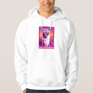 Kein Probllama   Funky Synthwave Hoodie