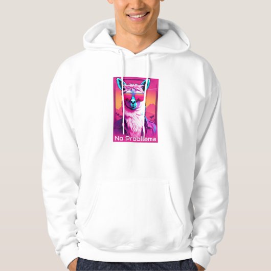 Kein Probllama | Funky Synthwave Hoodie (Vorderseite)