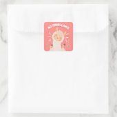 Kein Prollama Quadratischer Aufkleber (Tasche)