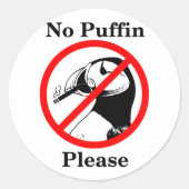 Kein Puffin bitte Runder Aufkleber (Vorderseite)