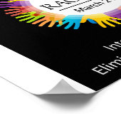 Kein Rassismus mit bunten Händen Poster (Ecke)