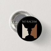 Kein Rassismus mit rubins Vase Button (Vorne & Hinten)