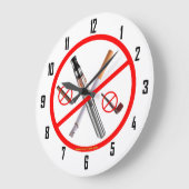 KEIN RAUCHEN GROßE WANDUHR (Winkel)