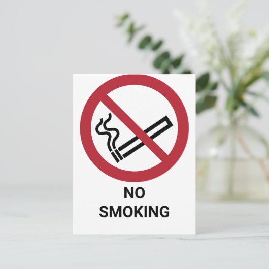 Kein Rauchen, Verbotszeichen Postkarte (Stehend Vorderseite)