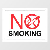 Kein Rauchen - Weißes Fenster klammern Fensteraufkleber (Blatt)