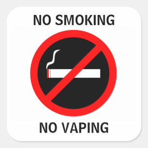 KEIN RAUCHER KEIN VAPIERZEICHEN QUADRATISCHER AUFKLEBER