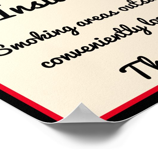 Kein Rauchposter 3 Benutzerdefinierte Textbereiche Poster (Ecke)