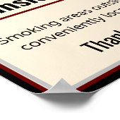 Kein Rauchverbot 3 Benutzerdefinierte Textbereiche Poster (Ecke)