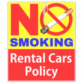 Kein Rauchverbot für Mietwagen Aufkleber