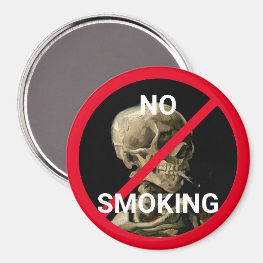 Kein Rauchverbot mit Van Gogh Skull Artwork Magnet (Vorderseite/Rückseite)