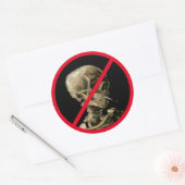 Kein Rauchverbot mit Van Gogh Skull Artwork Runder Aufkleber (Umschlag)