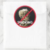 Kein Rauchverbot mit Van Gogh Skull Artwork Runder Aufkleber (Tasche)