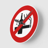 KEIN Rauchverbot ⚠ thailändisches ⚠ Runde Wanduhr (Winkel)