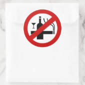 KEIN Rauchverbot ⚠ thailändisches ⚠ Runder Aufkleber (Tasche)