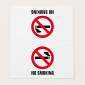Kein Rauchzeichen kleine gefaltete Visitenkarte Visitenkarten (Außenseite Aufgefaltet)