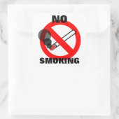 Kein Rauchzeichen Quadratischer Aufkleber (Tasche)