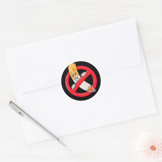 Kein Rauchzeichen Runder Aufkleber (Umschlag)