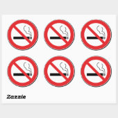Kein Rauchzeichen Runder Aufkleber (Blatt)