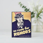 Kein Raum für Gerüchte Postkarte (Stehend Vorderseite)