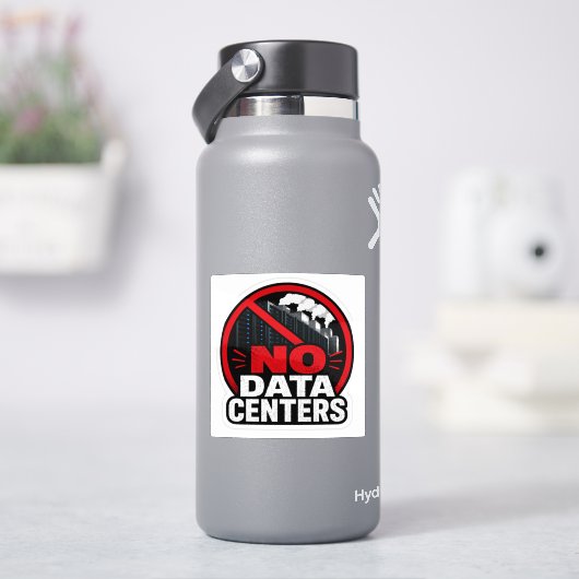 Kein Rechenzentrum Protest-Warnschild-Aufkleber Aufkleber (HydroFlask)