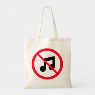 Kein Red Circle Sign für Musik   Budget Totbeutel Tragetasche