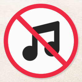 Kein Red Circle Sign für Musik | Kundenspezifische Runder Pappuntersetzer
