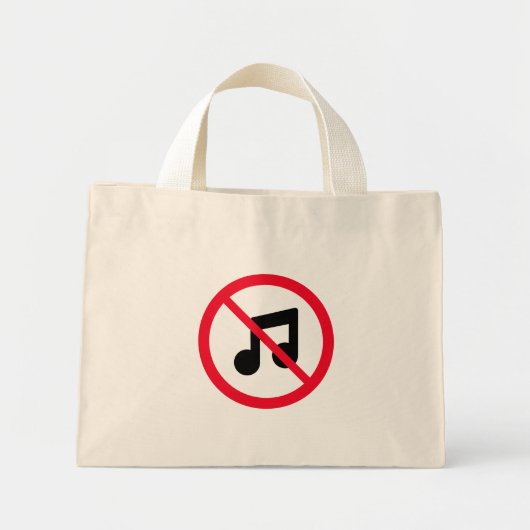 Kein Red Circle Sign für Musik | Tiny Tote Bag Mini Stoffbeutel (Vorne)