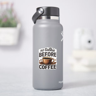 Kein Reden Vor Kaffee – Lustiger Retro-Kaffeeliebh Aufkleber