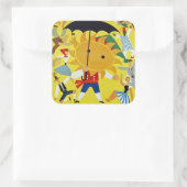 Kein Regen in Portugal~ Aber Tourist Pour in Quadratischer Aufkleber (Tasche)