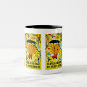 Kein Regen in Portugal~ Aber Tourist Pour in Zweifarbige Tasse (Mittel)