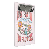 "Kein Regen, keine Blume" | Inspirationsblume Mini Klemmbrett (Schrägansicht)
