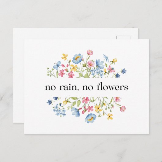 Kein Regen, keine Blume | Postkarte (Vorne/Hinten)