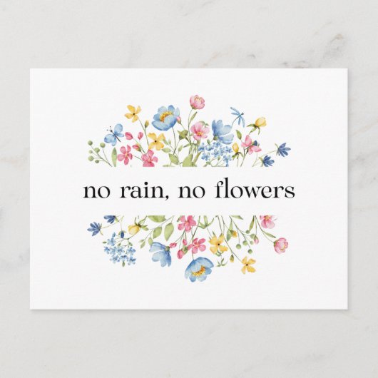 Kein Regen, keine Blume | Postkarte (Vorderseite)